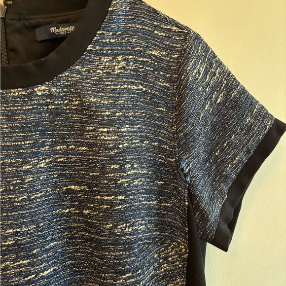 Madewell Shimmer Weave Tee Cocktail Dress Blue Black Size Medium - Picture 5 of 10